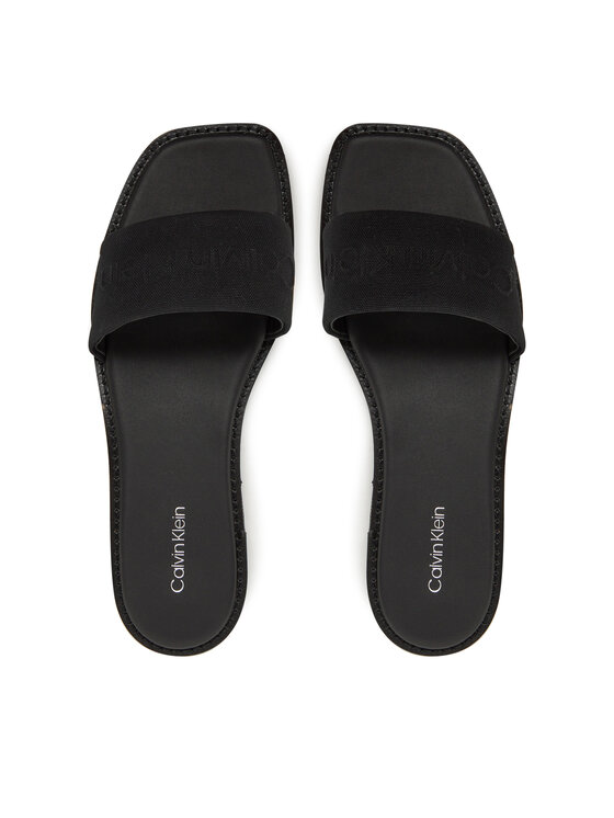 Calvin Klein Calvin Klein Şlapi Flat Slide - He HW0HW02378 Negru
