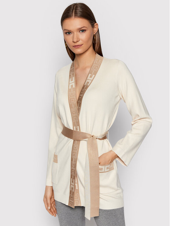 Elisabetta Franchi Kardiganas MK-53S-16E2-V350 Smėlio Regular Fit •  Modivo.lt