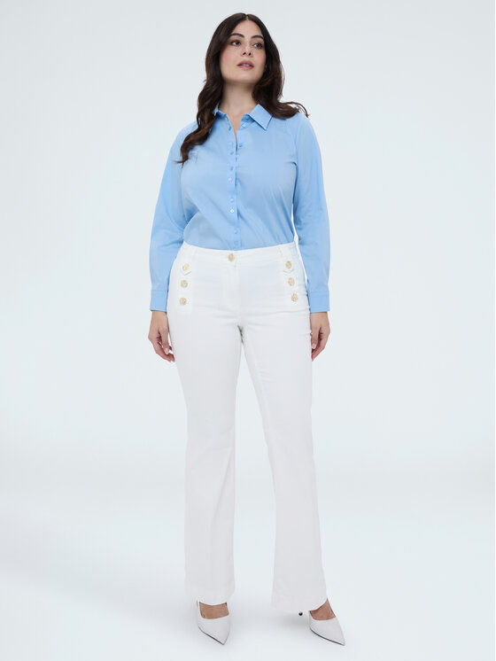 Fiorella Rubino Fiorella Rubino Pantaloni di tessuto P464T205184N011 Bianco Flare Fit