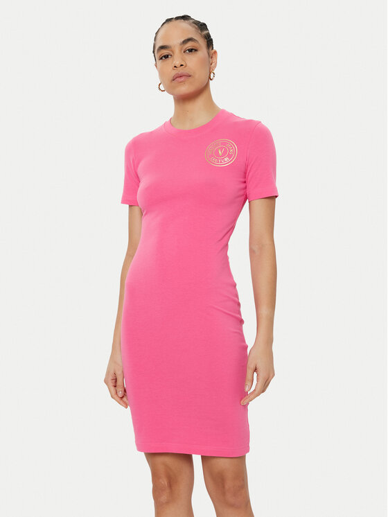 Versace Jeans Couture Versace Jeans Couture Každodenní šaty 78HAOT00 Růžová Slim Fit