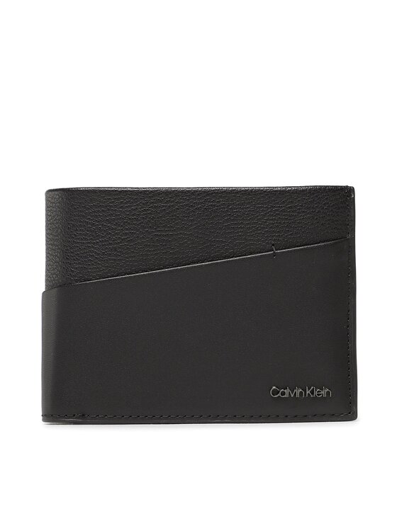 Calvin Klein Velika moška denarnica Ck Diagonal Trifold 10cc W/Coin K50K510607 Črna
