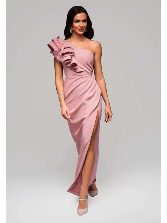 Ombre Ombre Sukienka wieczorowa LA-OM-DLR005 Różowy Regular Fit