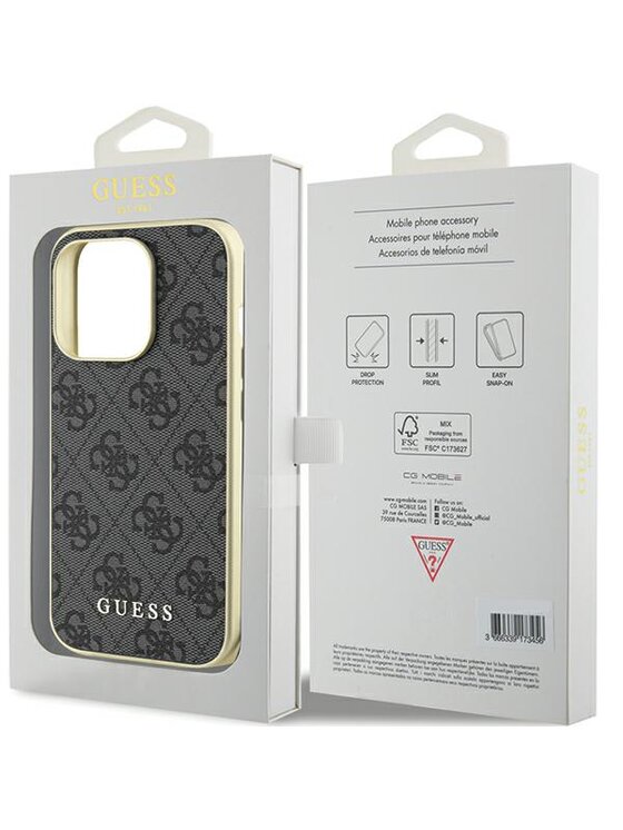 Guess Guess Etui na telefon iPhone 15 Pro Szary