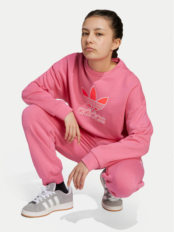 adidas adidas Džemperis Trefoil JV8571 Rožinė Loose Fit