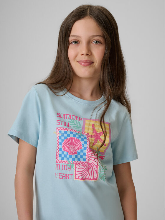 4F 4F T-Shirt SUMMER SPLASH Niebieski Regular Fit