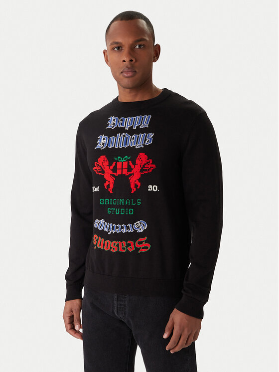 Jack & Jones Jack & Jones Svetr Holiday 12287994 Černá Relaxed Fit