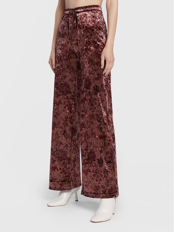 Pantaloni in maglia W2BB41 KATV0 Bordeaux Relaxed