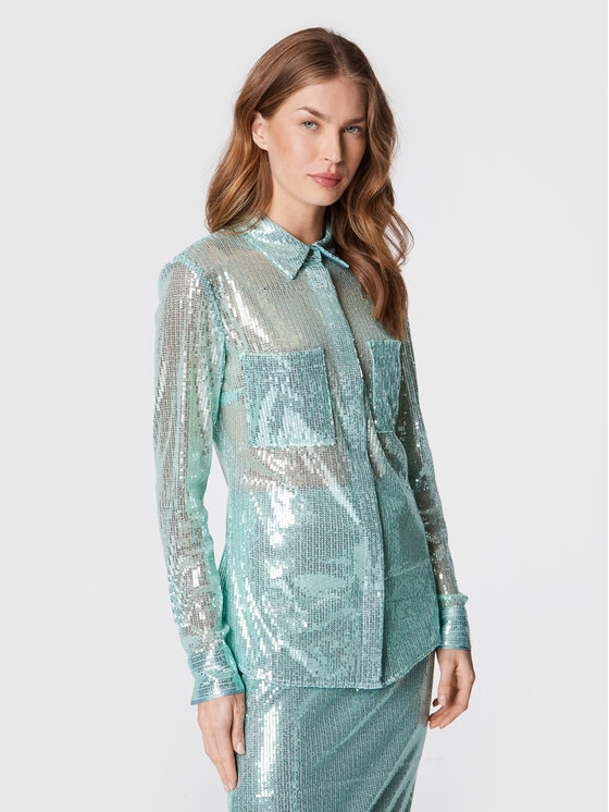 Guess Guess Cămașă Maya W2BH69 KBDV0 Albastru Slim Fit