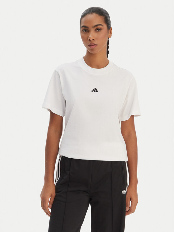 adidas adidas Tričko Essentials Small Logo JC5944 Biela Regular Fit