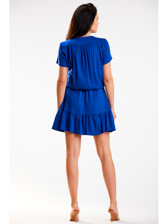 Awama Awama Sukienka letnia A575 Niebieski Basic Fit