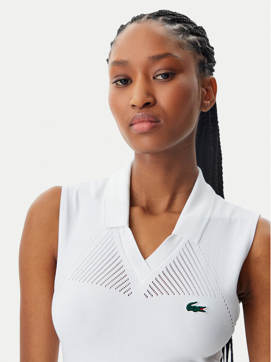 Lacoste Lacoste Sukienka tenisowa EF0615 Biały Slim Fit