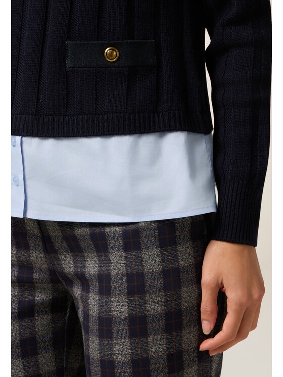 Oltre Oltre Cardigan M375J005119N034 Blu Regular Fit