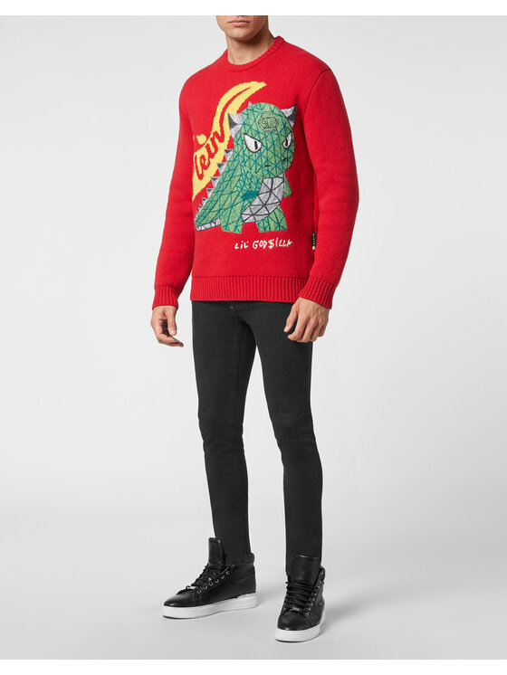PHILIPP PLEIN PHILIPP PLEIN S dlouhým rukávem 3211 Červená Regular Fit