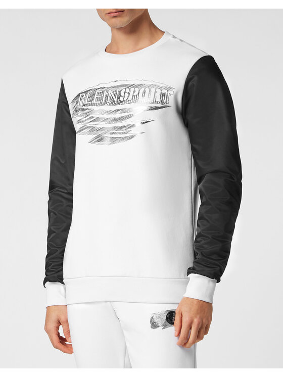 Plein Sport Plein Sport Longsleeve 13093 Biały Regular Fit