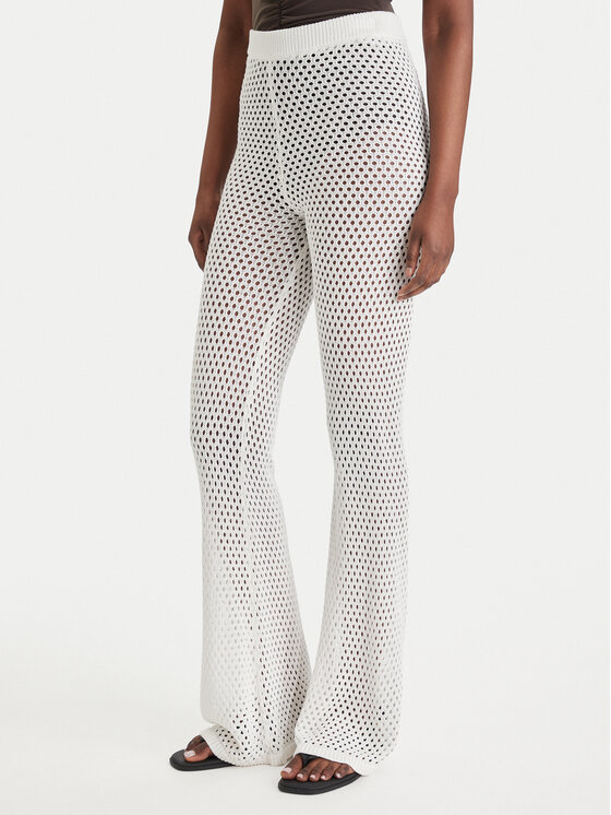 Guess Pantaloni din material E6GB05 Z5632 Alb Regular Fit