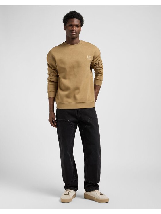 Lee Lee Bluza WW ESSENTIAL CREW Beżowy Relaxed Fit