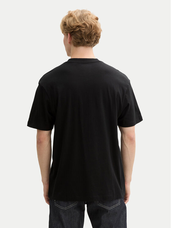 Tom Tailor Denim Tom Tailor Denim T-Shirt 1045021 Czarny Relaxed Fit