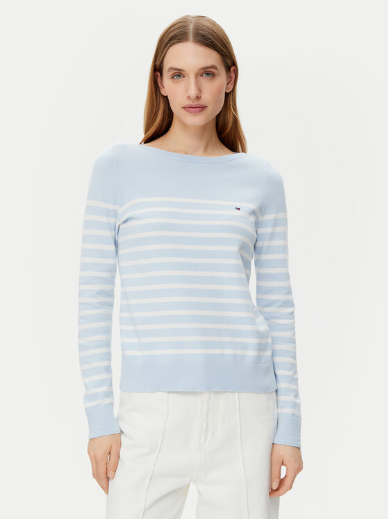 Damski Sweter Tommy Hilfiger, Rozmiar S, Błękitny, WW0WW40099