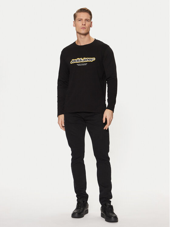 Jack&Jones Jack&Jones Majica z dolgimi rokavi Vesterbro 12266419 Črna Relaxed Fit