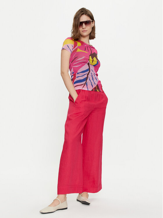 Marella Marella Spodnie materiałowe Apogeo 2413131084 Różowy Relaxed Fit