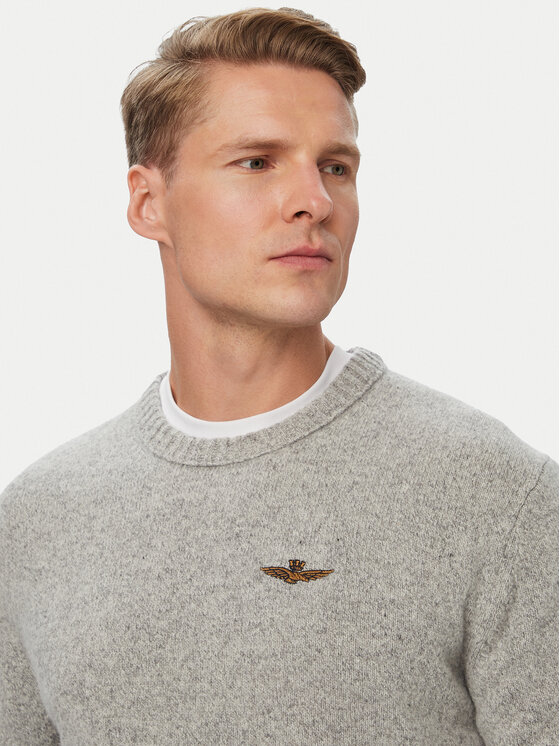 Aeronautica Militare Aeronautica Militare Džemper 262MA1645UL00924 Siva Regular Fit