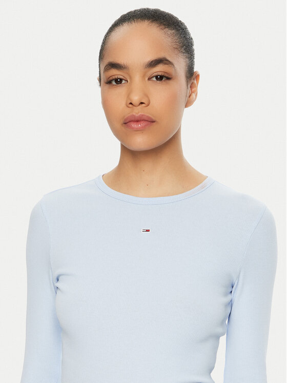 Tommy Jeans Tommy Jeans Bluse Essential DW0DW17387 Himmelblau Slim Fit