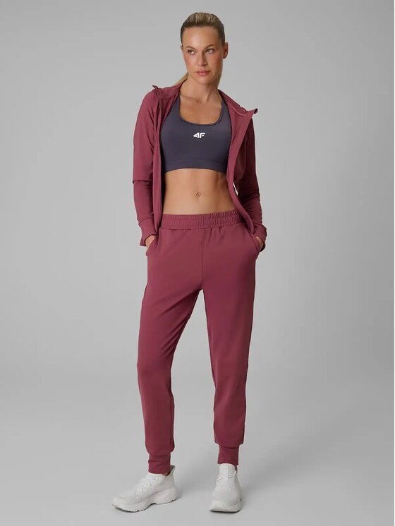 4F 4F Spodnie dresowe 4FWAW26TFTRF1389 Czerwony Active Fit