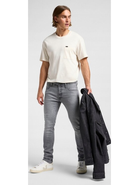 Lee Lee Jeansy Luke Szary Slim Fit