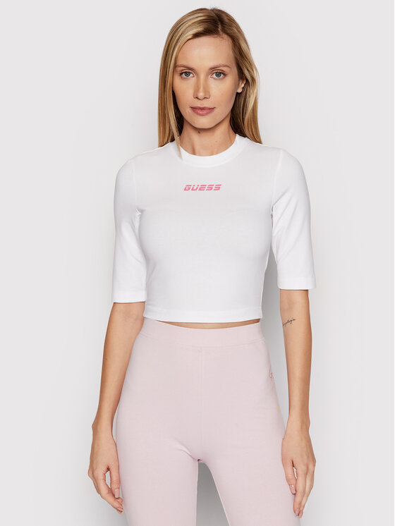 Guess Bluză Allison V2RI04 KASI1 Alb Slim Fit