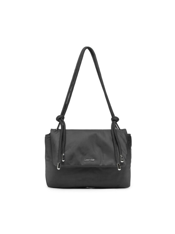 Geantă Calvin Klein Roped Shoulder Bag Nylon K60K609407 Negru