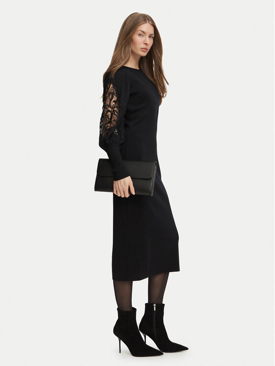 Luisa Spagnoli Luisa Spagnoli Trikotāžas kleita Madelin 100602 Melns Slim Fit