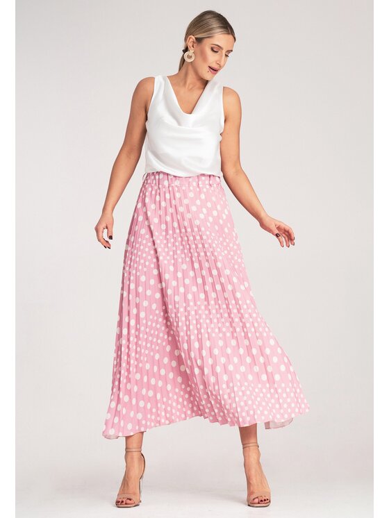 FIGL FIGL Gonna plissettata M1155 Rosa Flared Fit