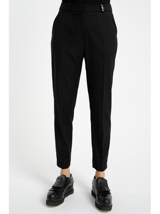 CLICK CLICK Bavlnené nohavice 30-443 Čierna Slim Fit