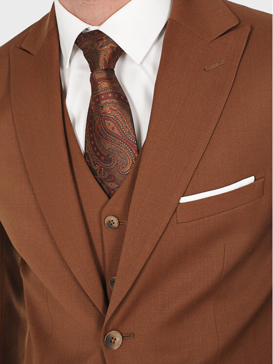 Evenemen Evenemen Garnitur VULCANO Brązowy Slim Fit