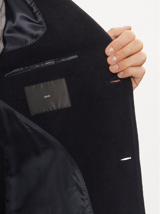 Liu Jo Liu Jo Μάλλινο παλτό QXX009 T2583 Σκούρο μπλε Regular Fit