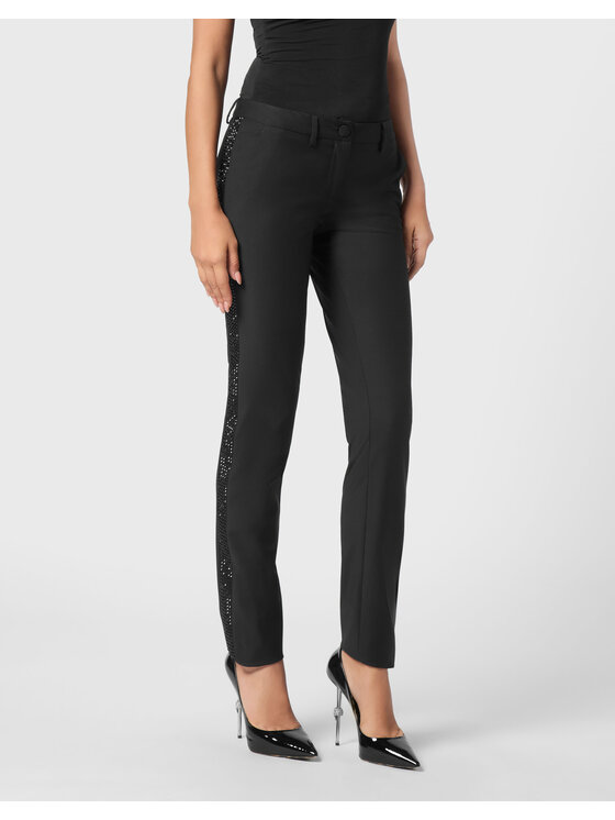 PHILIPP PLEIN PHILIPP PLEIN Spodnie materiałowe 22147 Czarny Regular Fit