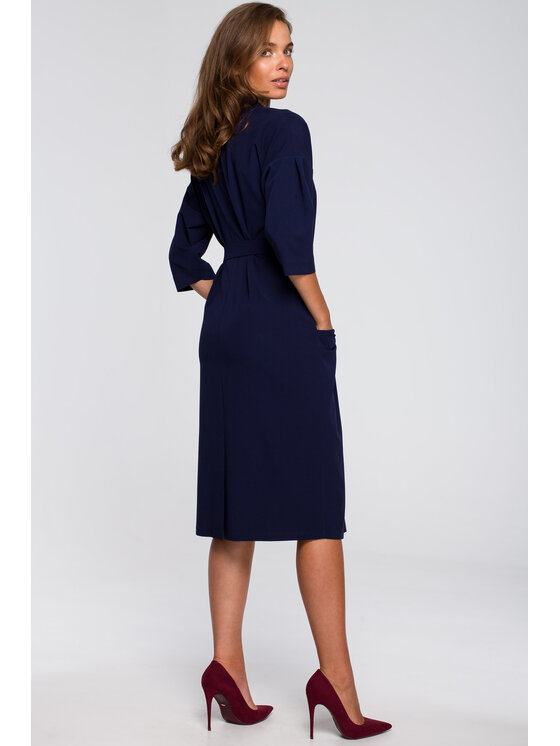 Stylove Stylove Každodenné šaty S230 Tmavomodrá Regular Fit