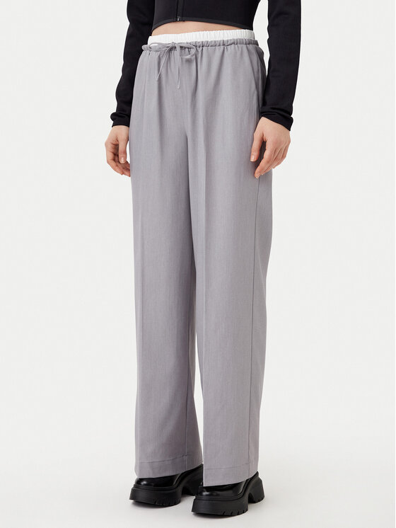 Noisy May Pantaloni di tessuto Alva 27033258 Grigio Straight Fit, taglia : XS