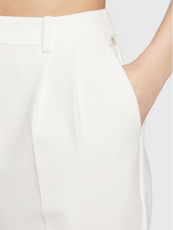 Tommy Hilfiger Tommy Hilfiger Παντελόνι υφασμάτινο WW0WW37287 Λευκό Tapered Fit