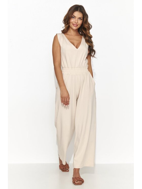 Makadamia Makadamia Kombinezon NU465 Beżowy Regular Fit