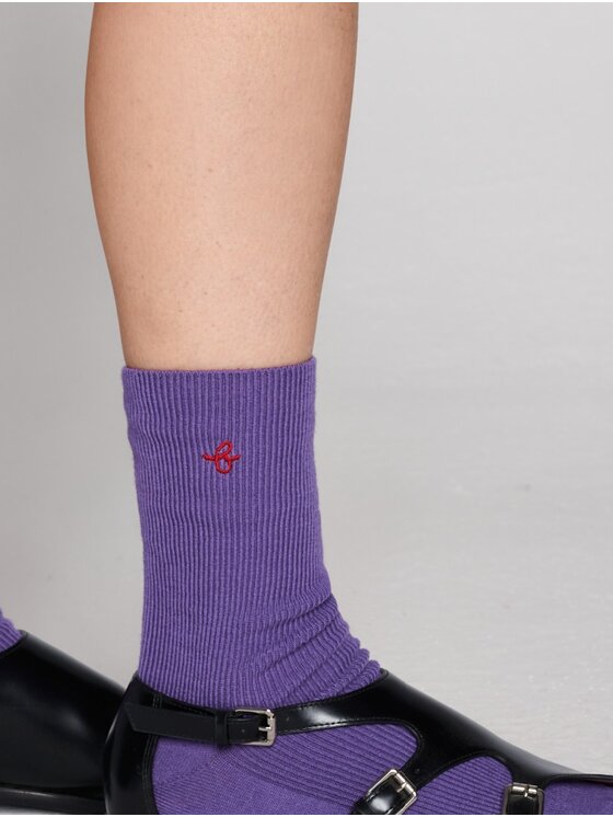 B SIDES B SIDES Skarpety długie MERINO UNISEX Fioletowy