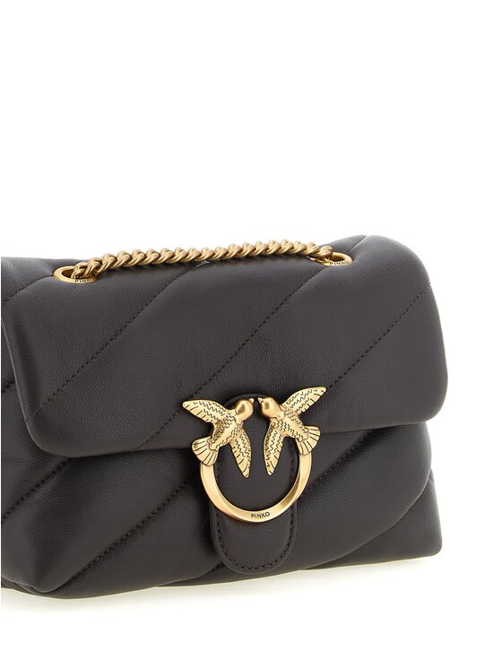PINKO PINKO Torebka Black Lamb Leather Crossbody Czarny