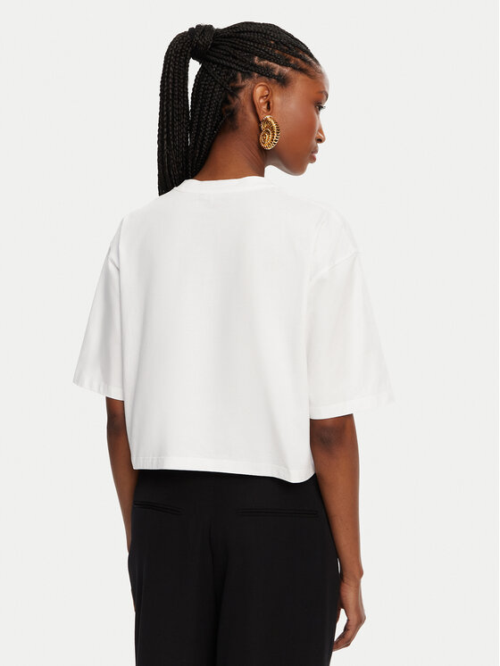Tシャツ・カットソー BALMAIN SS25 T-SHIRT WITH LOGO (BF1EE020BB02 EAB) T-shirt with Balmain Paris print white white - Women | BALMAIN