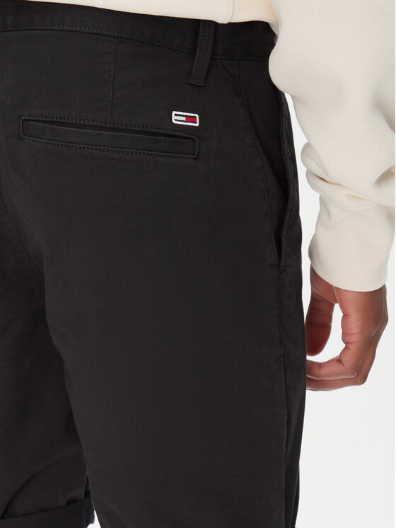 Tommy Jeans Tommy Jeans Auduma šorti Scanton DM0DM21950 Melns Slim Fit