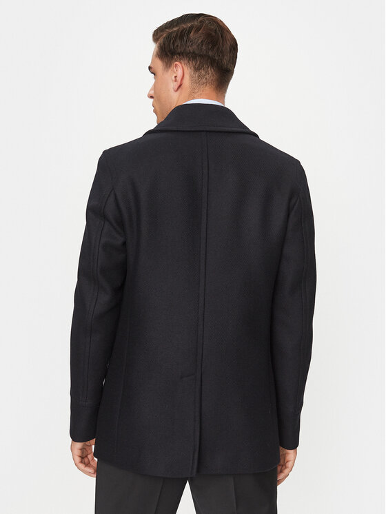 Boss Wollmantel H-Hyde-Pcoat-234 50502282 Dunkelblau Relaxed Fit