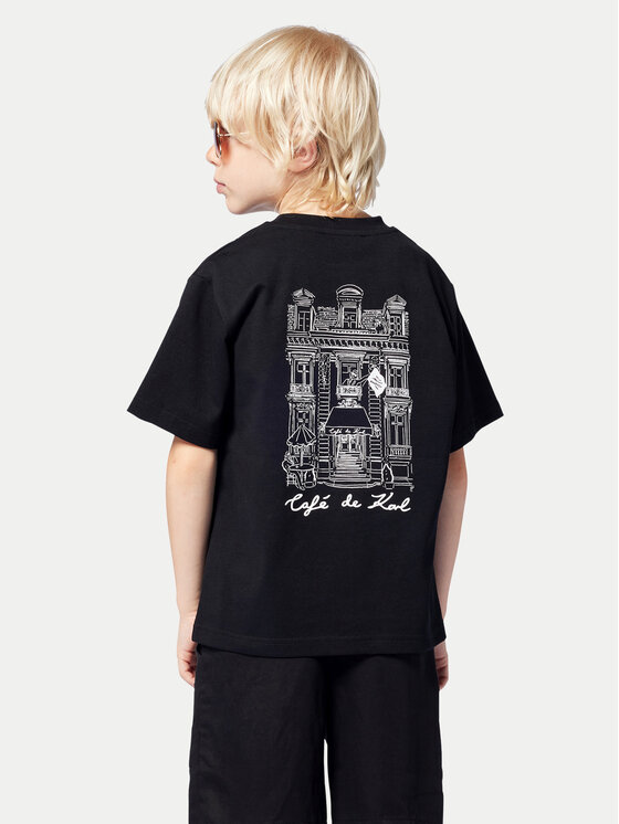 Karl Lagerfeld Kids Karl Lagerfeld Kids T-Shirt Z30440 S Czarny Regular Fit