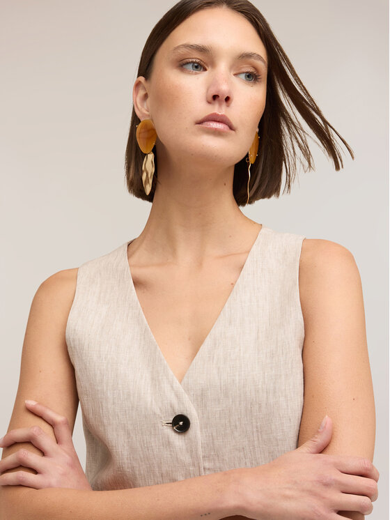 Motivi Motivi Camicia L017Q000080N0R2 Crema Regular Fit