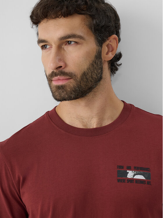 4F 4F T-Shirt STUDIO 4F Brązowy Regular Fit