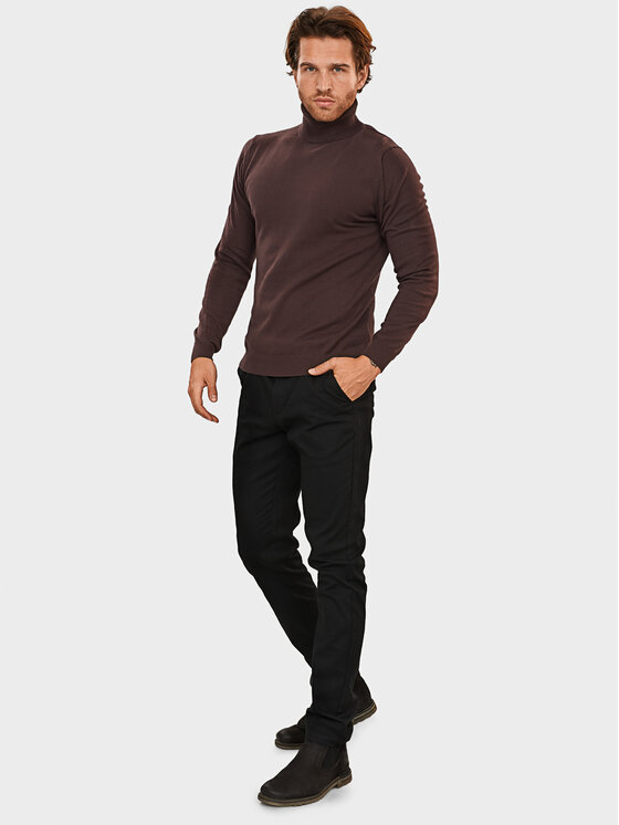 Evenemen Evenemen Sweter Golf Brązowy Slim Fit