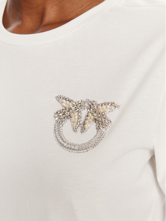 PINKO PINKO T-Shirt Quentin 103320 A2RN Bílá Regular Fit